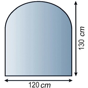 Lienbacher Funkenschutzplatte aus Glas, Rundbogen, 8mm stark, zum Schutz vor Funkenflug.