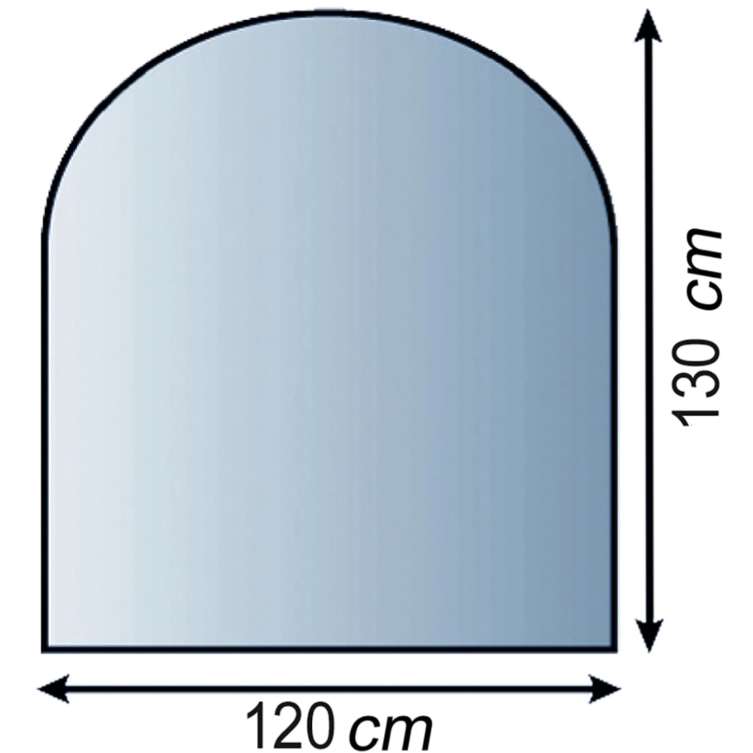 Lienbacher Funkenschutzplatte Glasbodenplatte Rundbogen 8mm Stärke