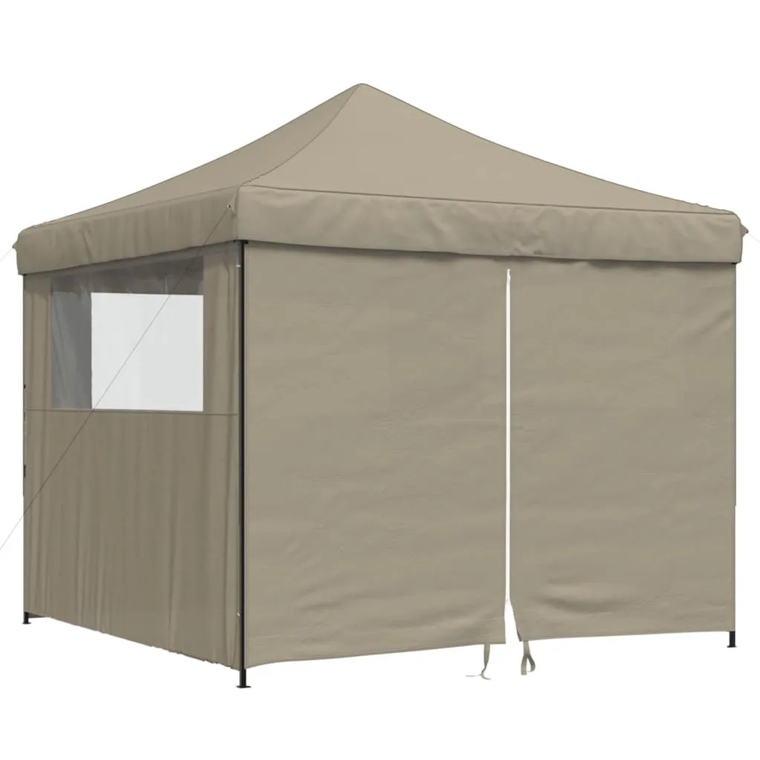 vidaXL Partyzelt Faltbar Pop-Up mit 4 Seitenteilen Taupe 4004930
