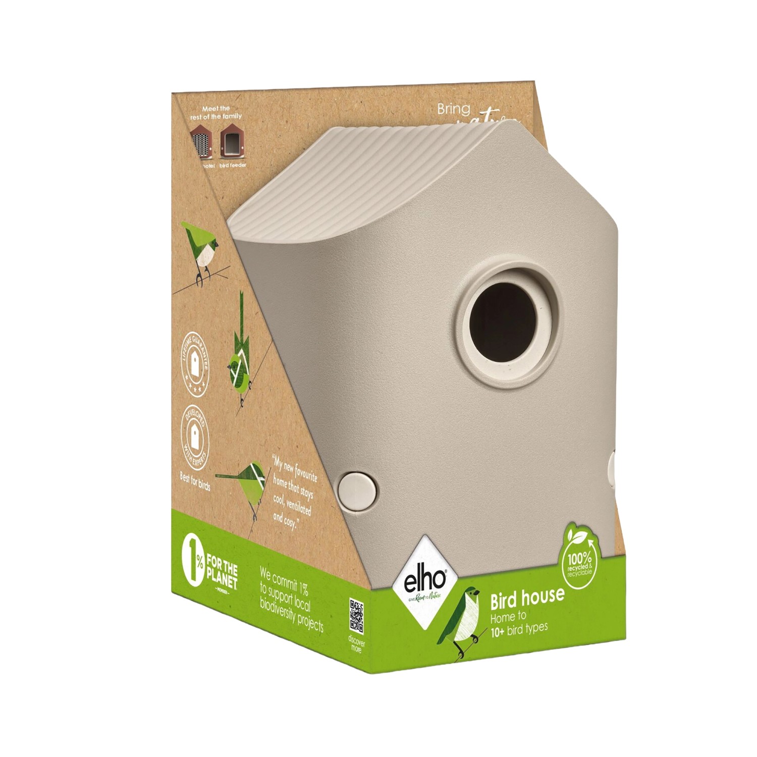 Elho Vogelhaus Cosy 18 cm Beige-Weiß günstig online kaufen