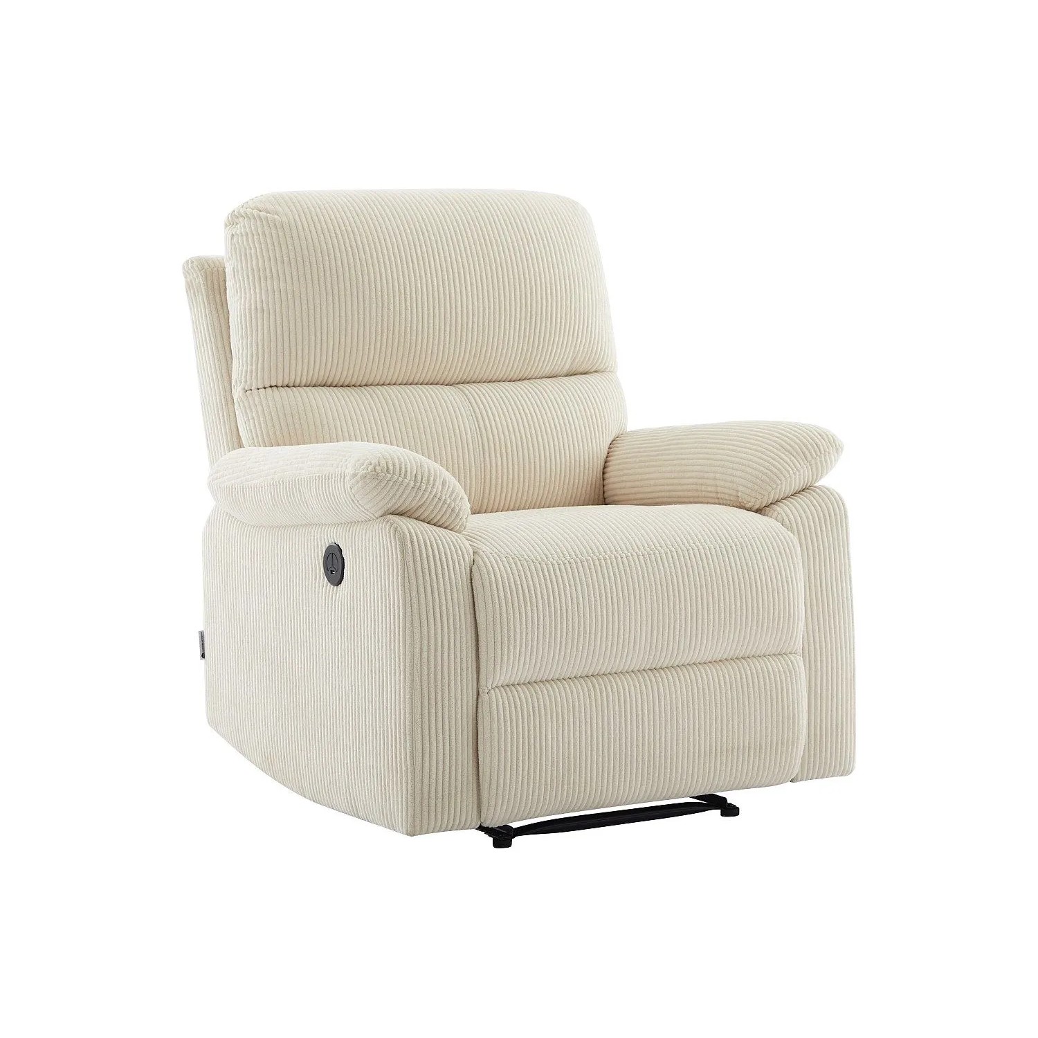 Beiger Relaxsessel Lunano aus Ripsstoff, elektrisch verstellbar, 91 cm breit. Komfortabler Einzelsessel.