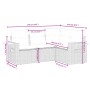 Schwarze 4-teilige Garten-Sofagarnitur aus Polyrattan mit Kissen. Gartenmöbel für Terrasse und Garten.