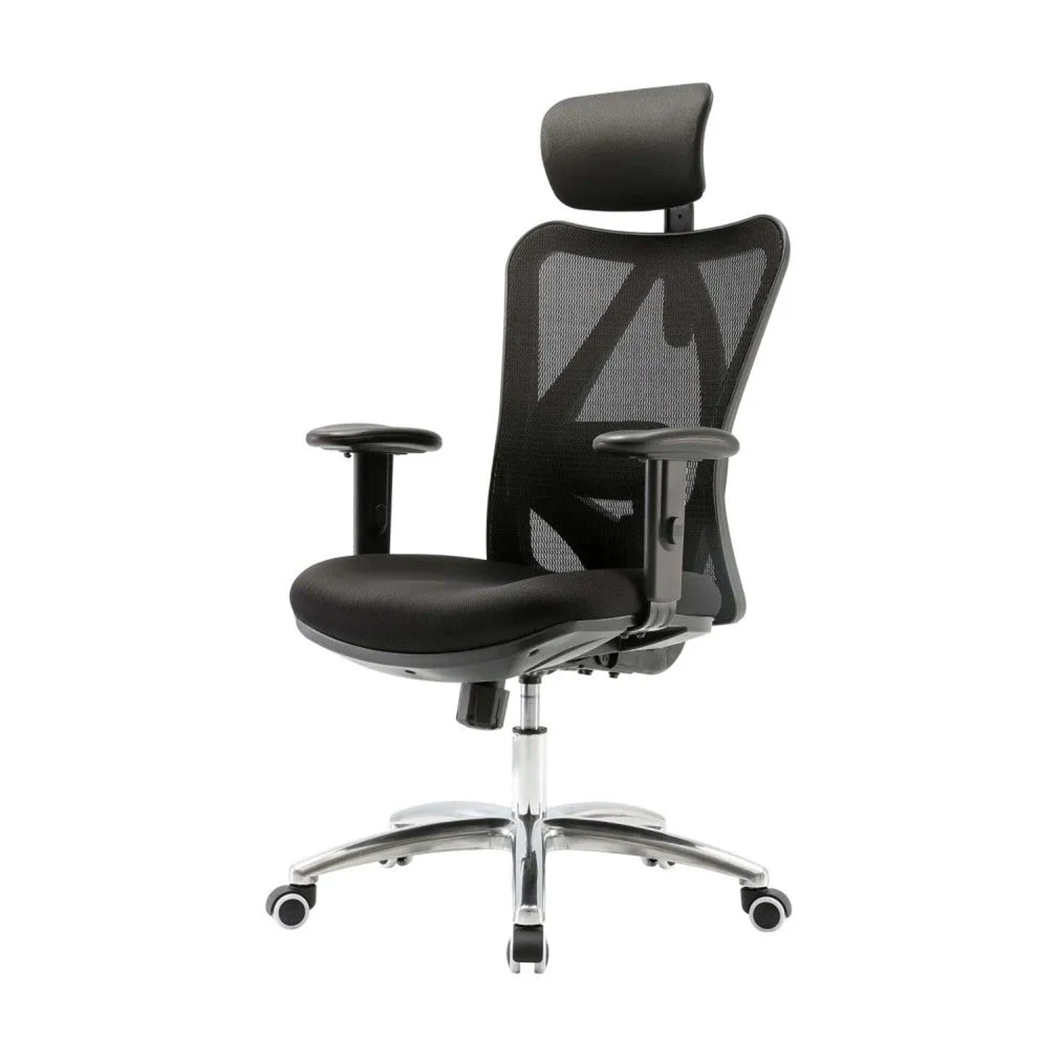 MCW Bürostuhl J86 Schreibtischstuhl Ergonomisch Verstellbare Lordosenstütze 150kg Belastbar ohne Fußstütze Schwarz