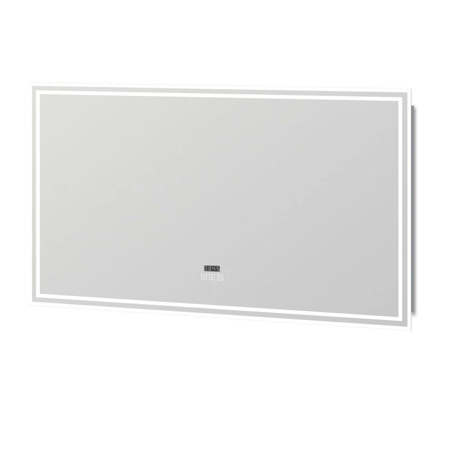 Duschparadies Badspiegel mit LED Beleuchtung 2700K-6500K Dimmbar 160x80cm Spiegel mit Bluetooth Uhr Touch Beschlagfrei
