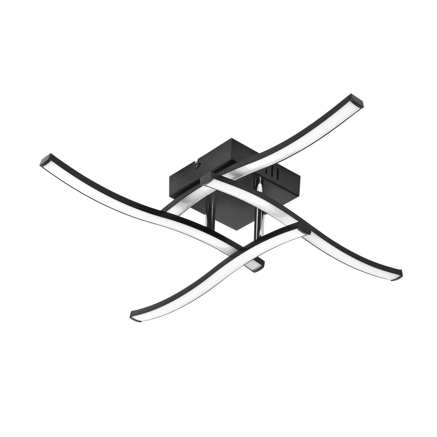 ZMH LED Deckenlampe Wellen Design 24W Schwarz 3000K für Wohnzimmer Küche Flur Büro