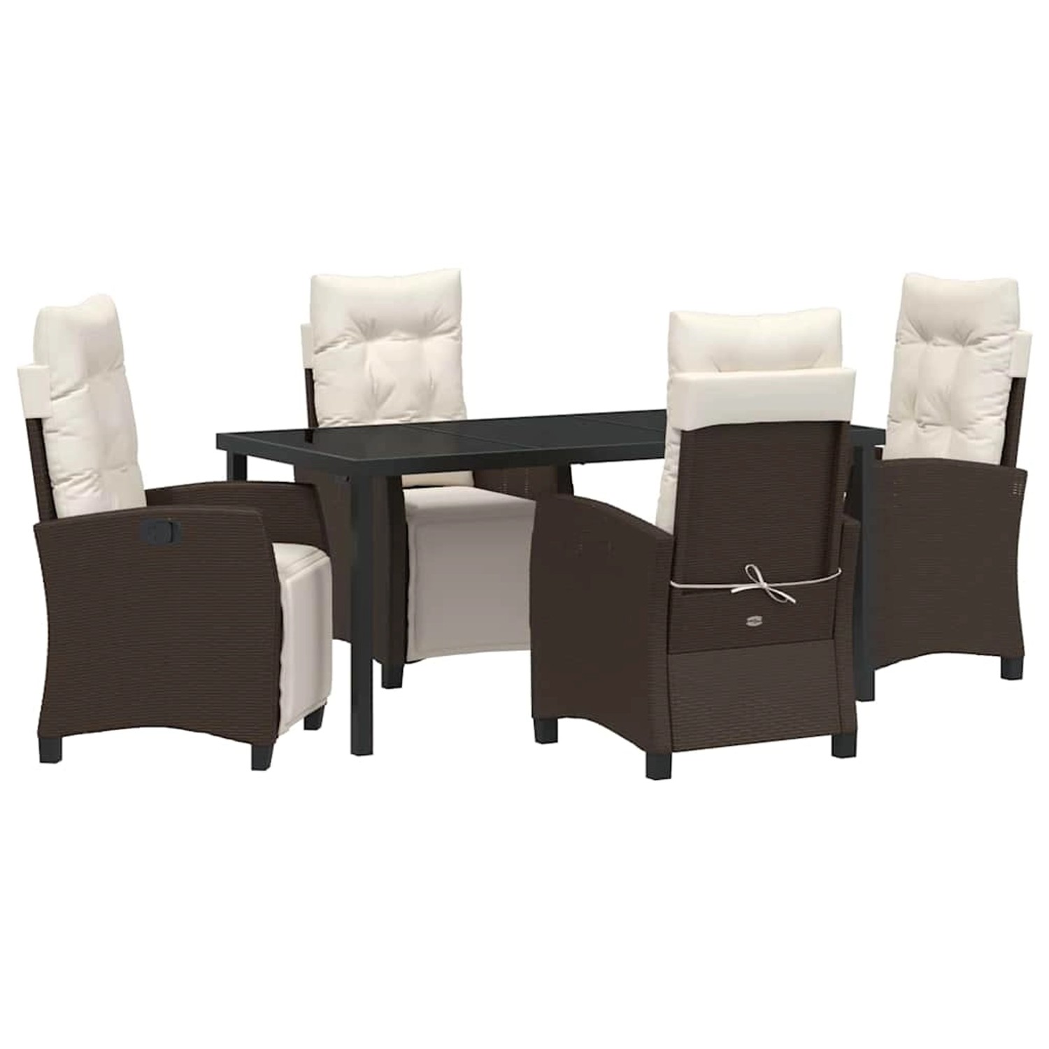 vidaXL Garten Essgruppe 5-Tlg Braun Poly Rattan 3380431 günstig online kaufen