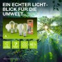 Osram LED GU10 Leuchtmittel in verschiedenen Formen und Verpackung vor grünem Hintergrund.