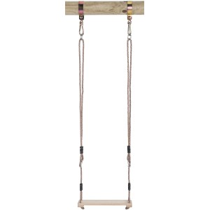 SwingKing Schaukelsitz aus Hartholz mit Seilen und Aufhängung für Gartenspielgeräte.