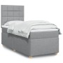Helles vidaXL Boxspringbett mit Matratze (90x200 cm) und Kopfteil. Modernes Design für Schlafzimmer.