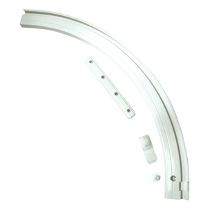 Gardinia Rundbogen rechts, weiß, für 1-läufige Vorhangschiene, inkl. Zubehör.