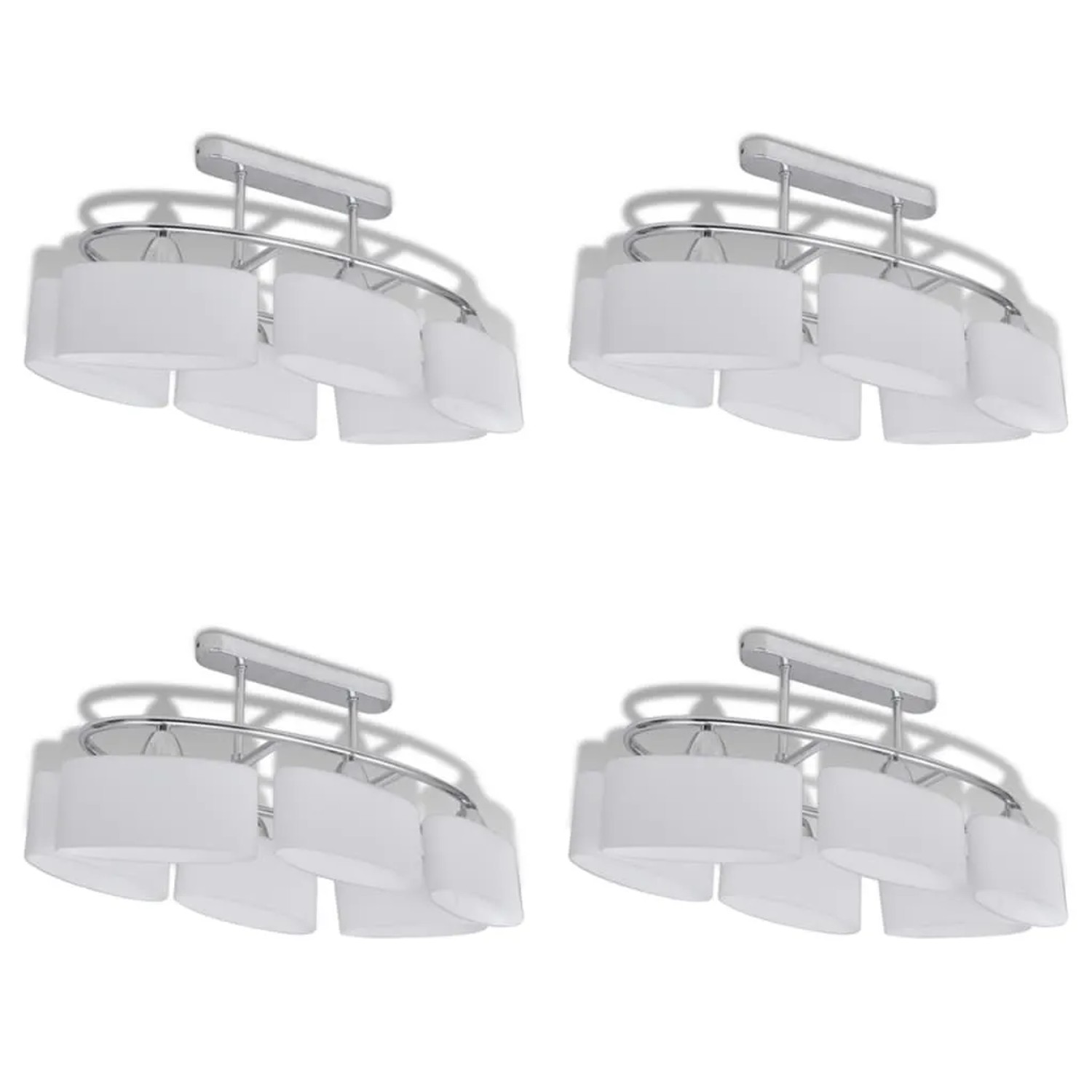 vidaXL Deckenlampe mit Ellipsenförmigen Glasschirmen 4 Stk E14 278761