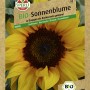 Samenpackung Sperli Bio Sonnenblume Gelb: Hochwachsende, gelbe Sonnenblume mit dunkler Mitte.