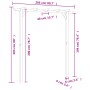 Skizze einer Gartenpergola aus Holz, 200x40x205 cm, mit Maßangaben.