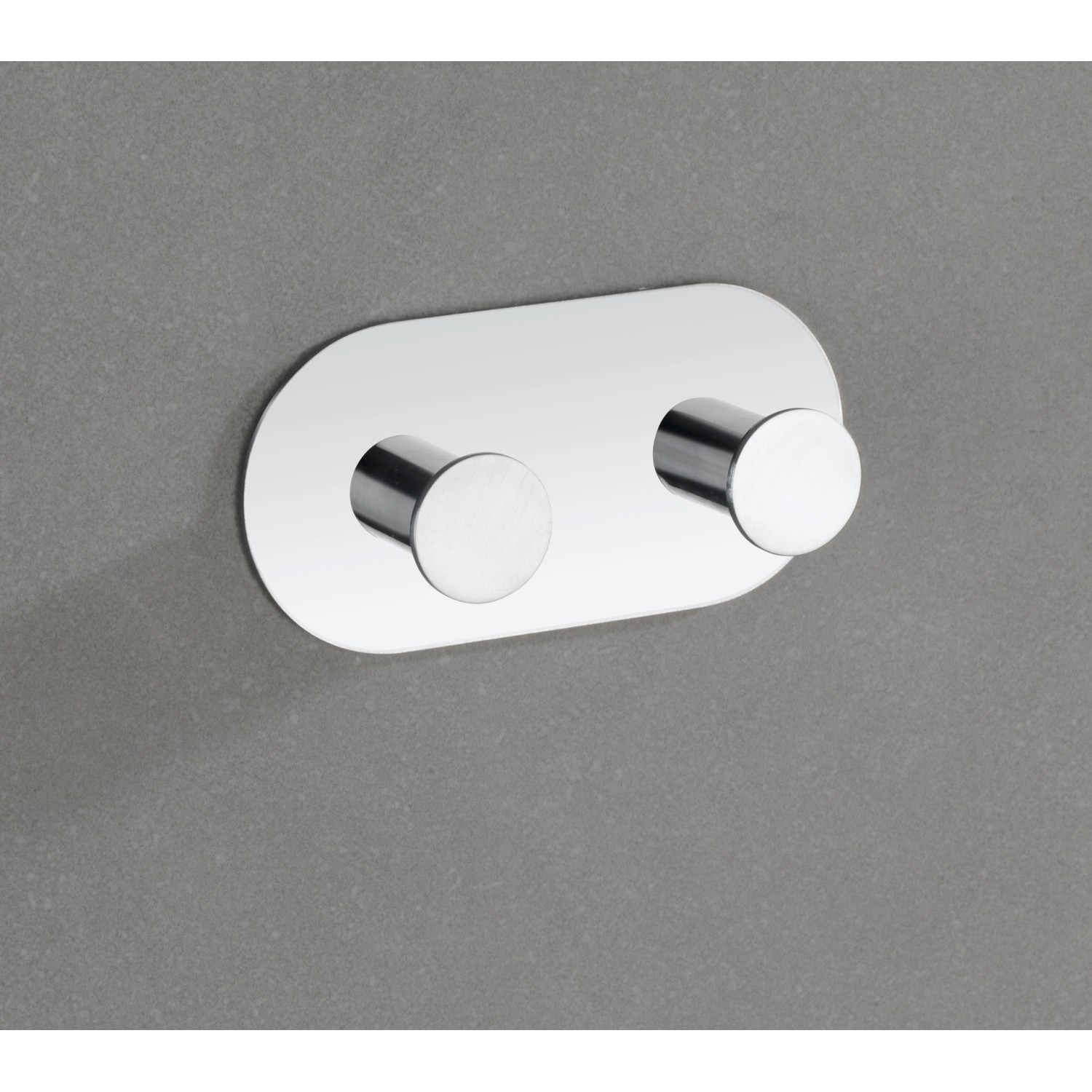 Wenko Wandhaken Cona Duo, Edelstahl glänzend, selbstklebend, für Bad und Küche.