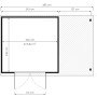 Grundriss Gartenhaus Bertilo Amrum 4 Plus XL, 380x238 cm, mit Maßangaben.