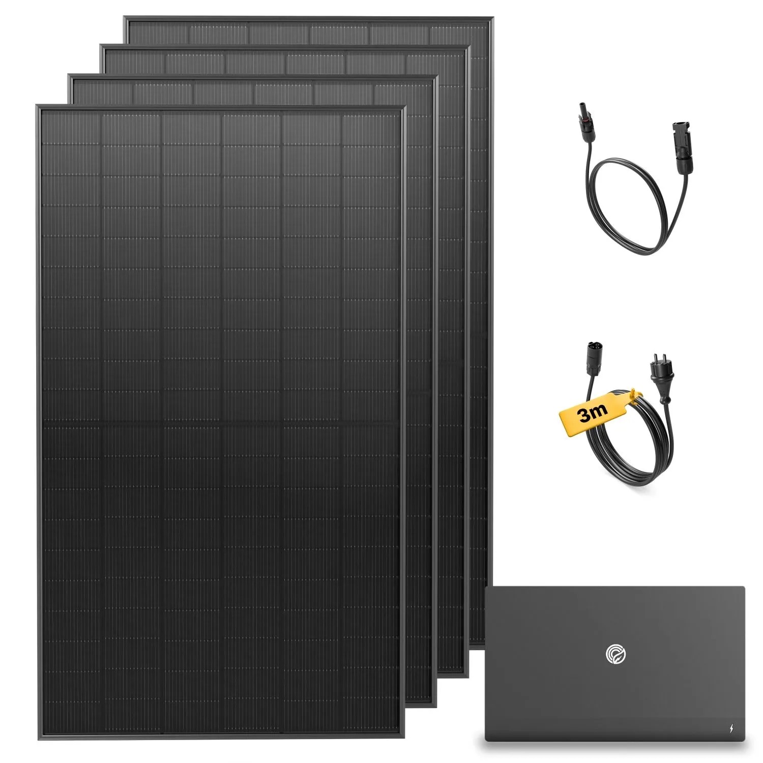 Solakon Balkonkraftwerk 2000W Solaranlage mit Speicher 2,11 kWh Steckerfertig Komplettset Photovoltaik Anlage 800W Kabel 3m