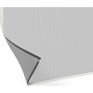 Weißes Insektenschutznetz mit Magnetrahmen für Fenster, 110x130 cm, Detailansicht.