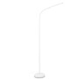 Weiße, dimmbare Brilo LED Stehleuchte Pivaz mit Touch-Funktion und schwenkbarem Kopf.