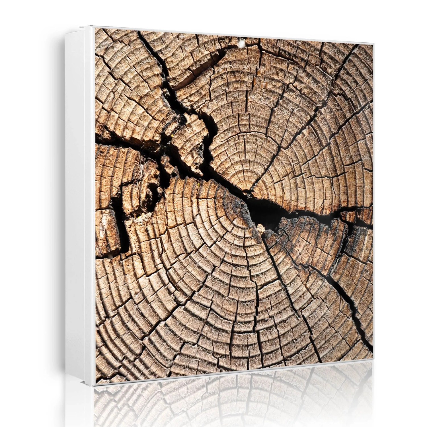 Banjado Großer Schlüsselkasten Metall 30x30cm Weiß Scharnier Links 50 Haken Beschreibbar Magnetisch Motiv Zeichen Der Zeit