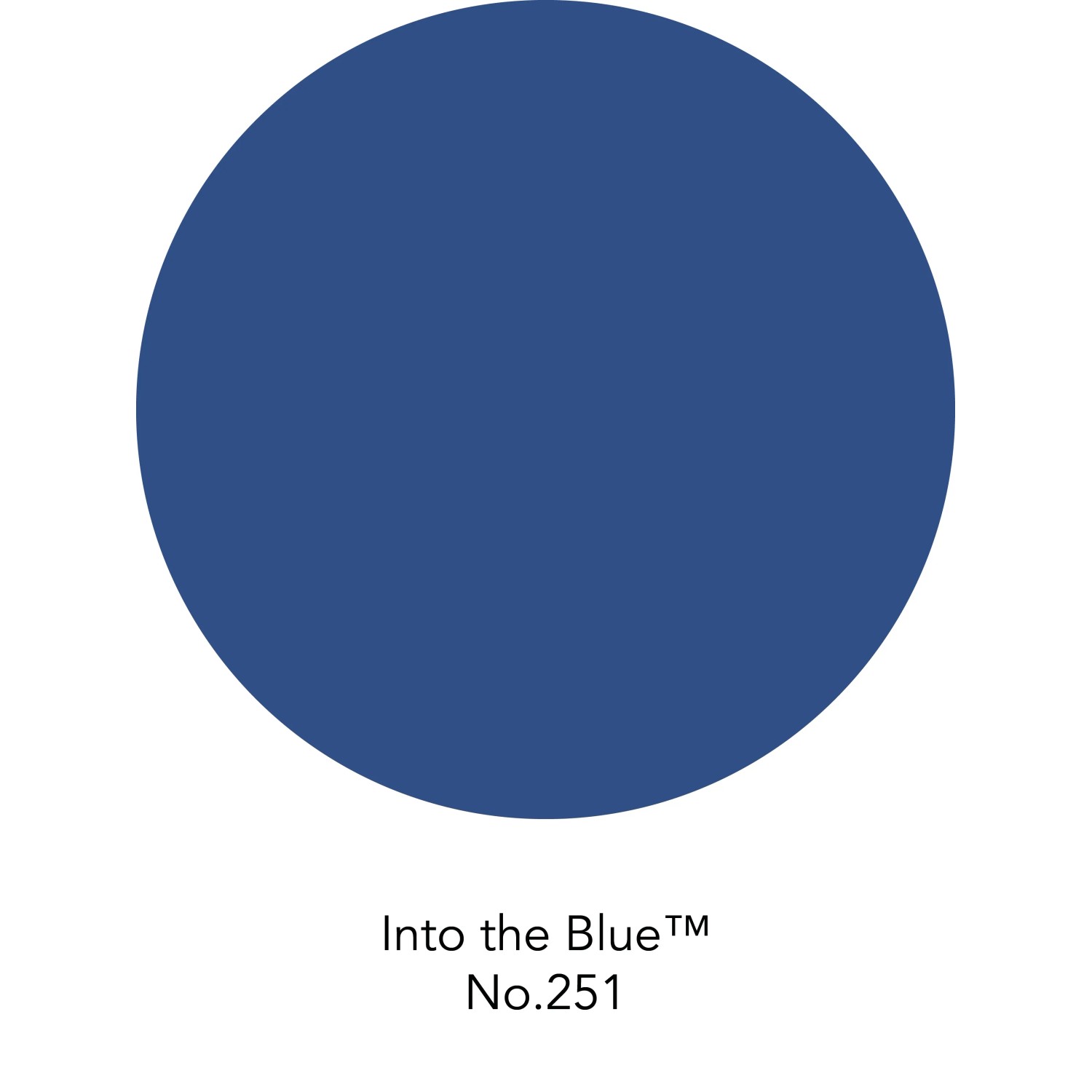 Farbfleck der ELLE DECORATION Wandfarbe Into The Blue No. 251, matte blaue Wandfarbe.