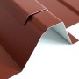 Detailaufnahme: Ziegelrotes Weckman Trapezblech W45 mit Antikondensvlies. Dachblech für langlebige Dächer.
