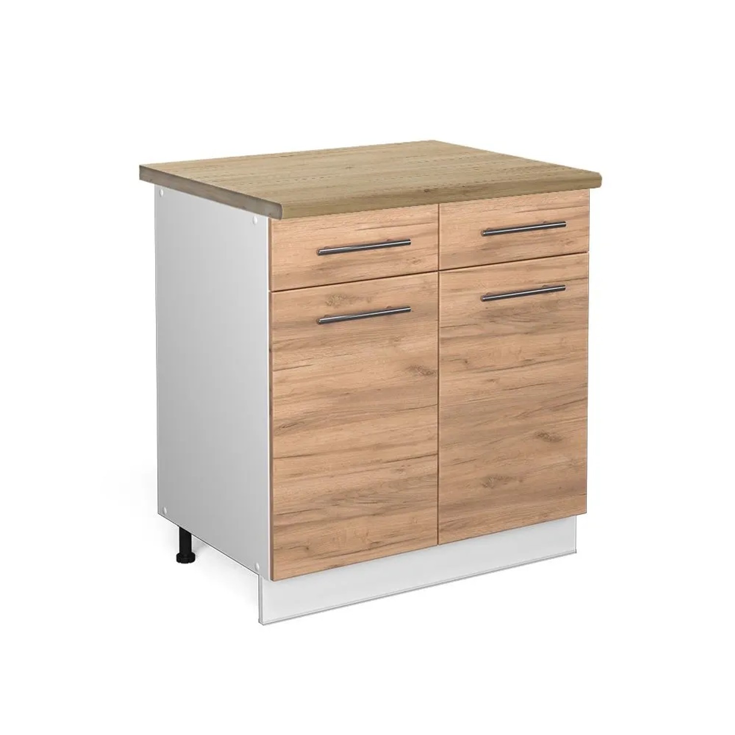 Vicco Küchenunterschrank Fame-Line Goldkraft Eiche Weiß 80 cm AP Eiche