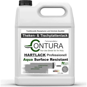 2,5L Contura Hartlack für Tischplatten, Treppen & Möbel. Glänzender Klarlack als Grundierung & Überzugslack.