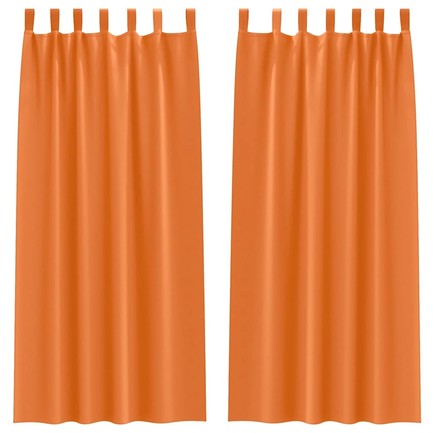 vidaXL Verdunkelungs-Vorhänge mit Ringen Helles Orange Polyester 4107621