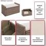 MCW Sitzbank Genua Rattan mit Staufach in Weiß und Sitzkissen.