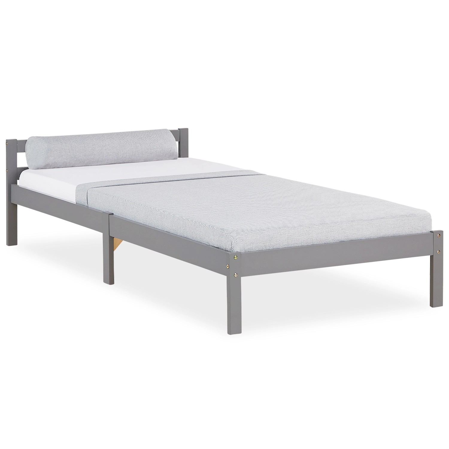 Homestyle4u Holzbett Jugendbett Kinderbett 90x200 Grau Bett günstig online kaufen