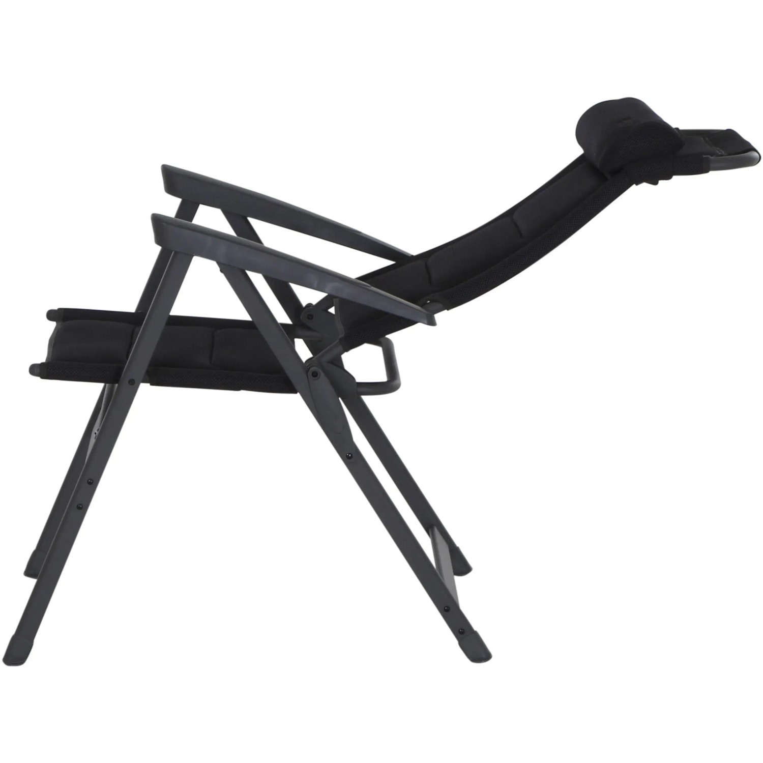 Anthrazitfarbener Siena Garden Campingsessel Premium, 6-fach verstellbar, mit AirMesh-Bezug.