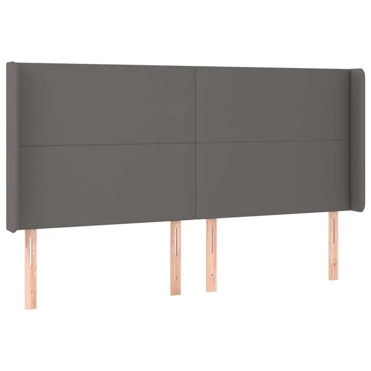 vidaXL LED Kopfteil Grau 203x16x118/128 cm Kunstleder 3123880