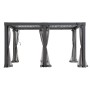 Sunjoy Netz für Matterhorn Multi-Pergola 306x406 cm, grau, mit Vorhängen.