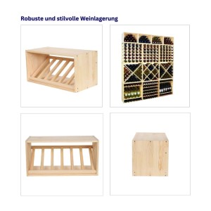 PROREGAL Weinregal Vincellar Modul aus Kiefernholz, natur, für 6 Flaschen.