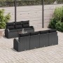vidaXL Garten-Sofa-Set, 8-teilig, schwarz, Poly Rattan, mit Tisch und modularem Design.
