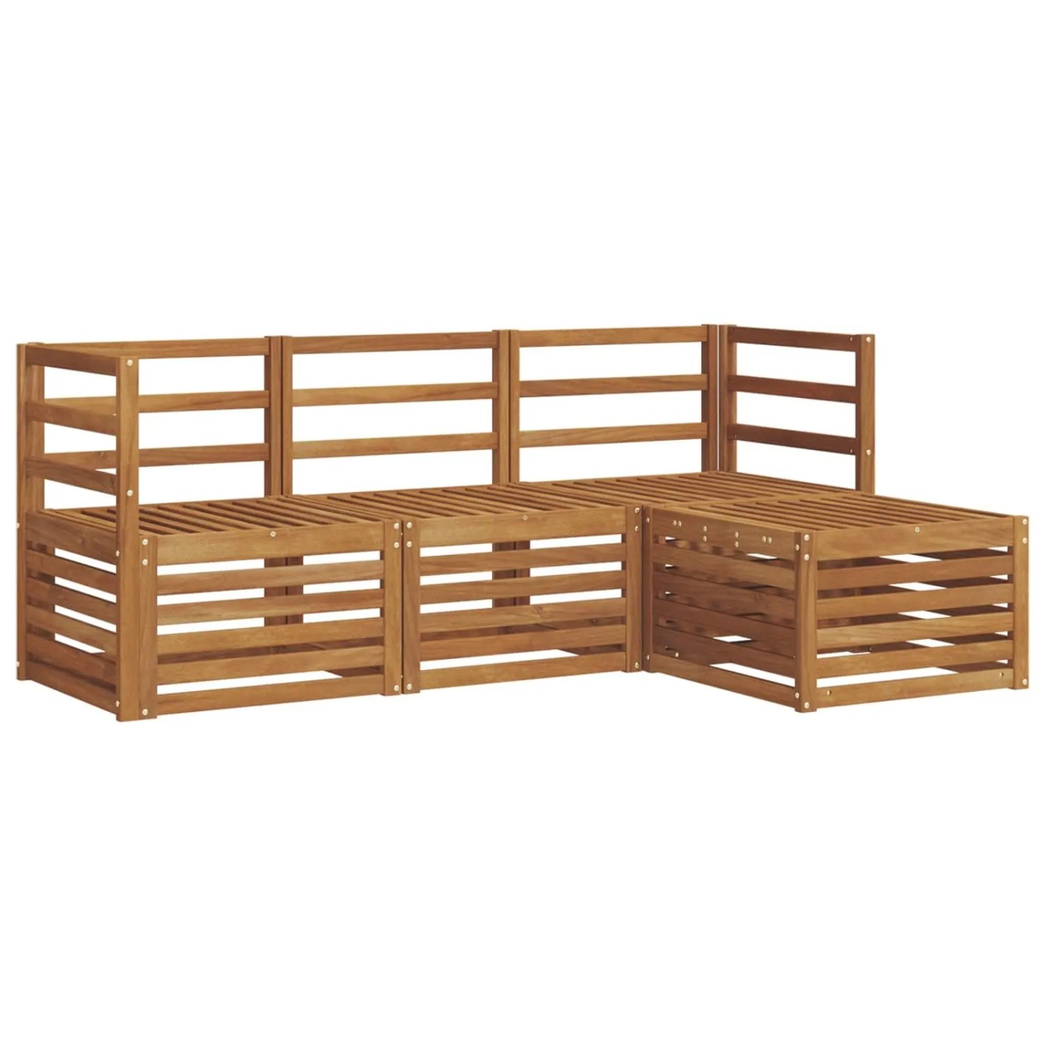 vidaXL Sofagarnituren 4 Tlg Natur Massivholz Akazie 3374589