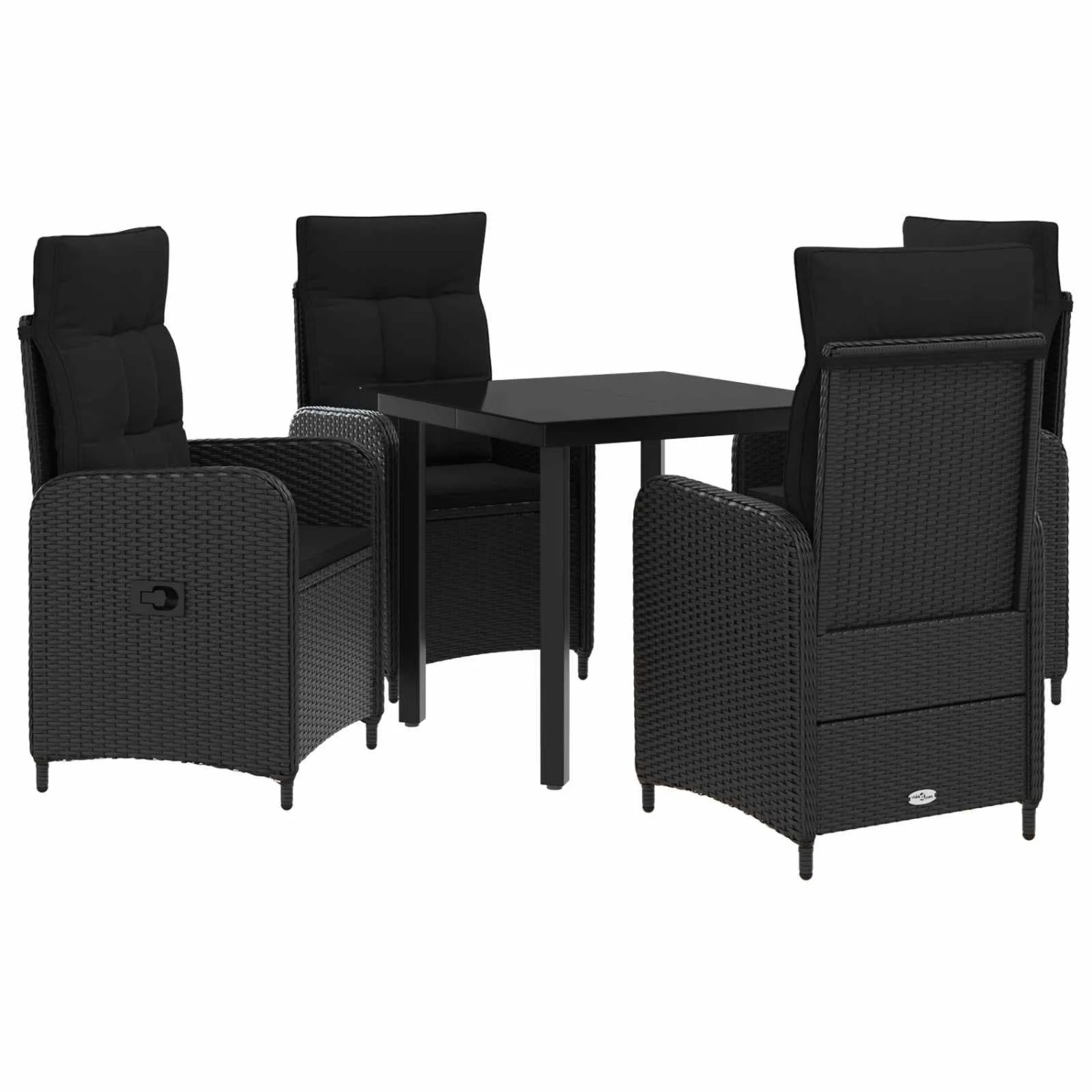 vidaXL Sofa-Tischset mit Kissen mit Kissen 5 Stk Schwarz 3422473
