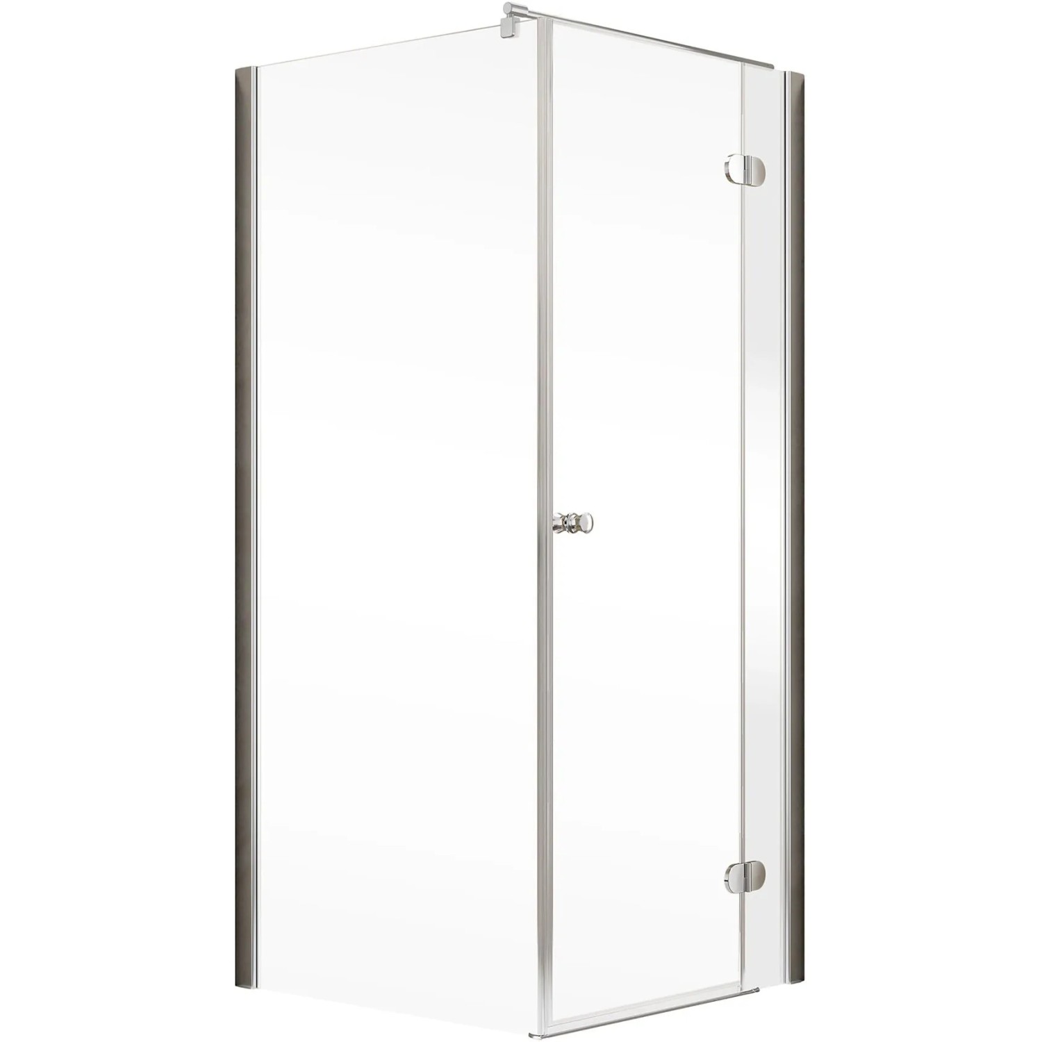 Schulte ExpressPlus Drehtür mit Seitenwand, 89,2x91,2cm, Anschlag rechts, Chromoptik.