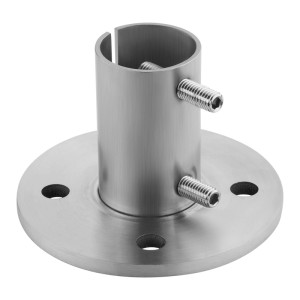 SOTECH Handlauf Bodenanker für Pfosten Geländer Ø42,4 mm Edelstahl inkl. Rosette