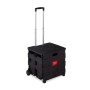 Relaxdays Einkaufstrolley ABS Aluminium Schwarz Klappbar mit Rollen 99 cm x 45 cm x 38 cm