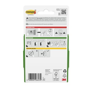 Command Klebenagel Set, 3 Stück, weiß, für Bilder und Deko ohne Bohren.