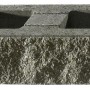 Grau-nuanciertes Bruchsteinmauer Endelement, 50x25x15 cm, für den Mauerabschluss.
