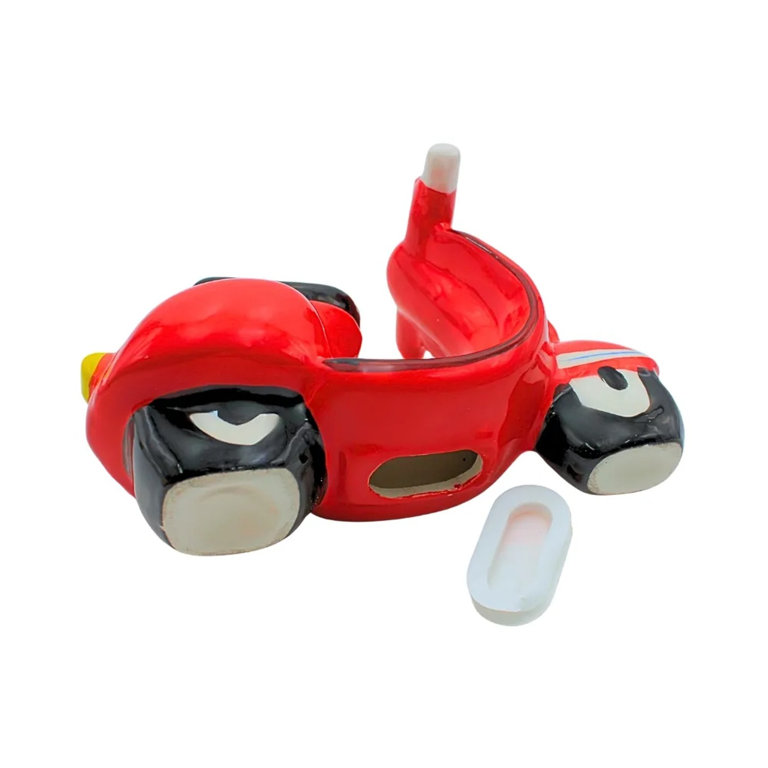 Dekohelden24 Sparfigur Führerschein Spardose Sparbüchse Spardose Rollerführerschein Sparschwein als Roller in Rot aus Keramik L/B/H 20 x 10 x 11 cm_6
