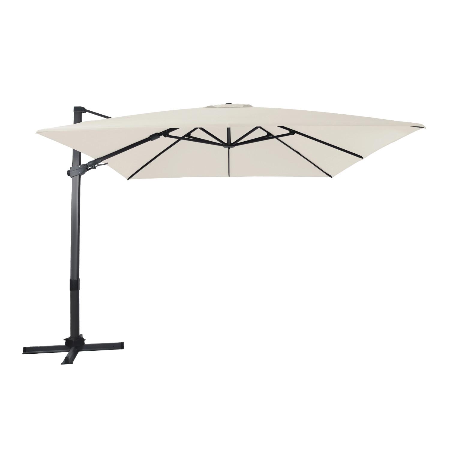 Axi Ampelschirm Apollo Premium 300 cm x 300 cm Anthrazit/Beige günstig online kaufen