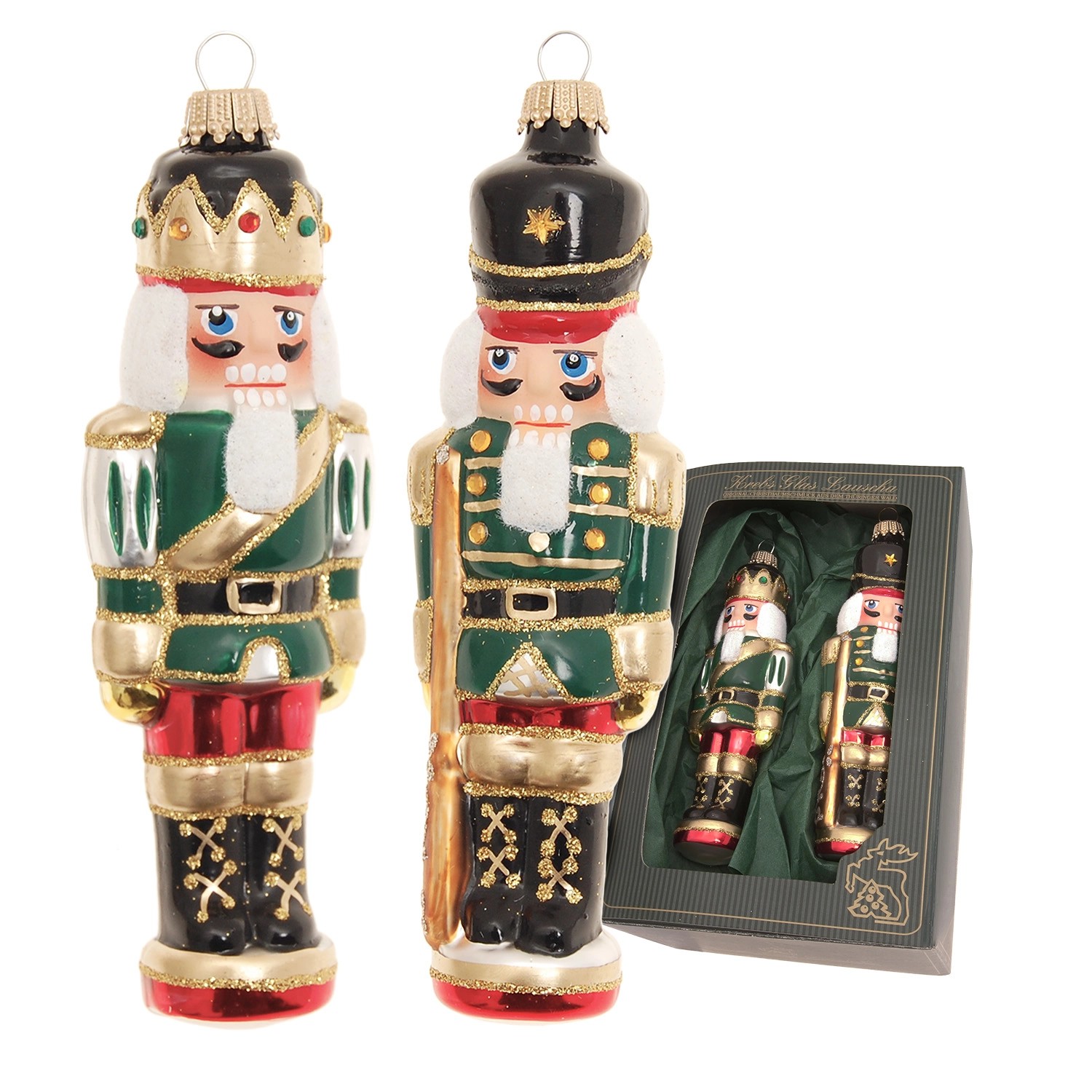 Krebs Glas Lauscha Baumschmuck Nussknacker Set Mehrfarbig 13cm günstig online kaufen