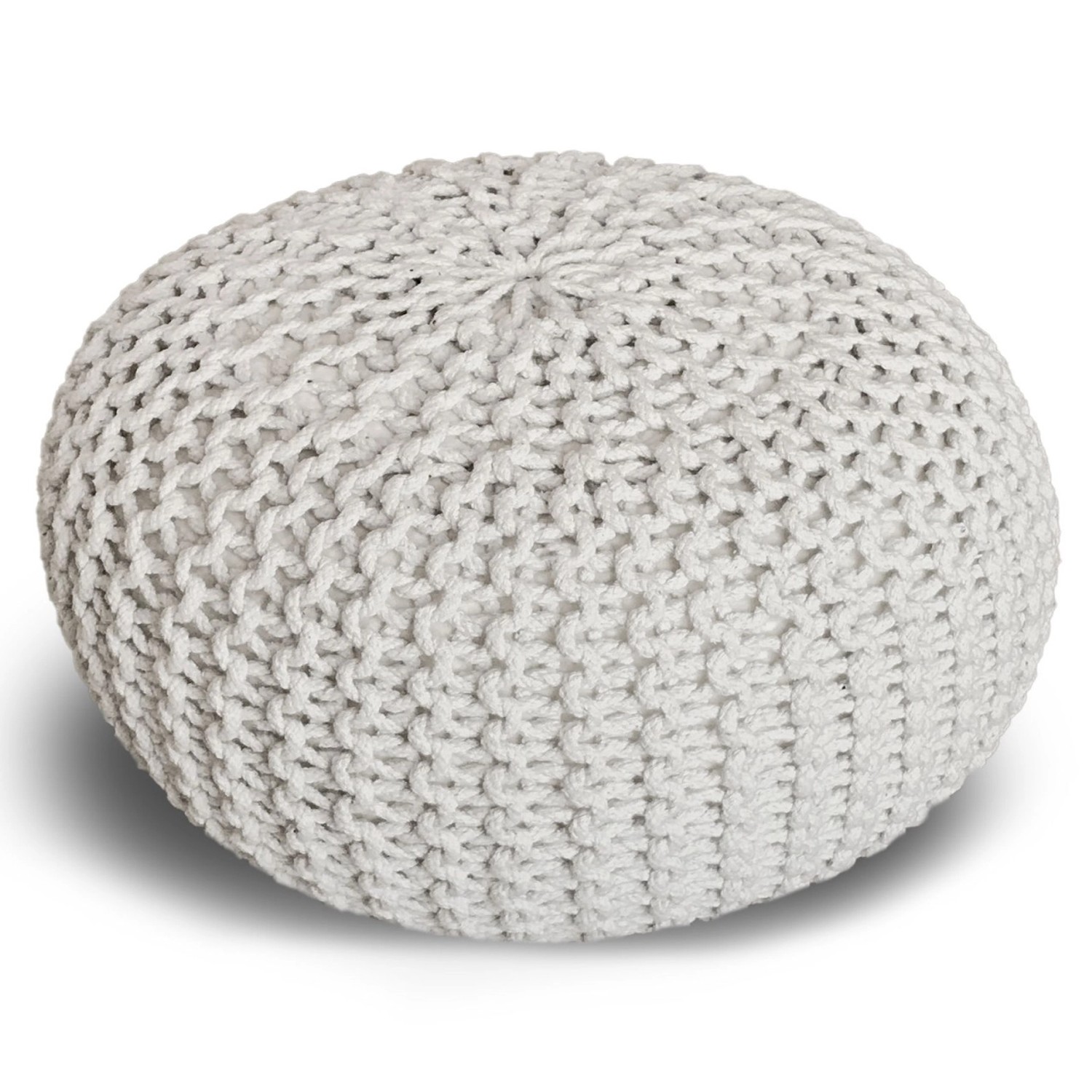 Casamia Pouf 55cm Sitzpouf Bodenkissen Hocker Baumwolle Weiß günstig online kaufen