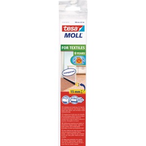 Tesamoll Türdichtschiene transparent für Textilböden, selbstklebend, bis 15mm Spalt