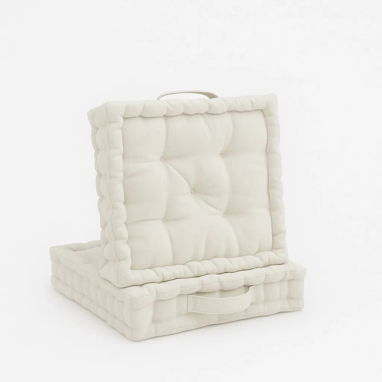 Beautissu Mila Stuhlkissen 50x50x10cm Natur 2tlg