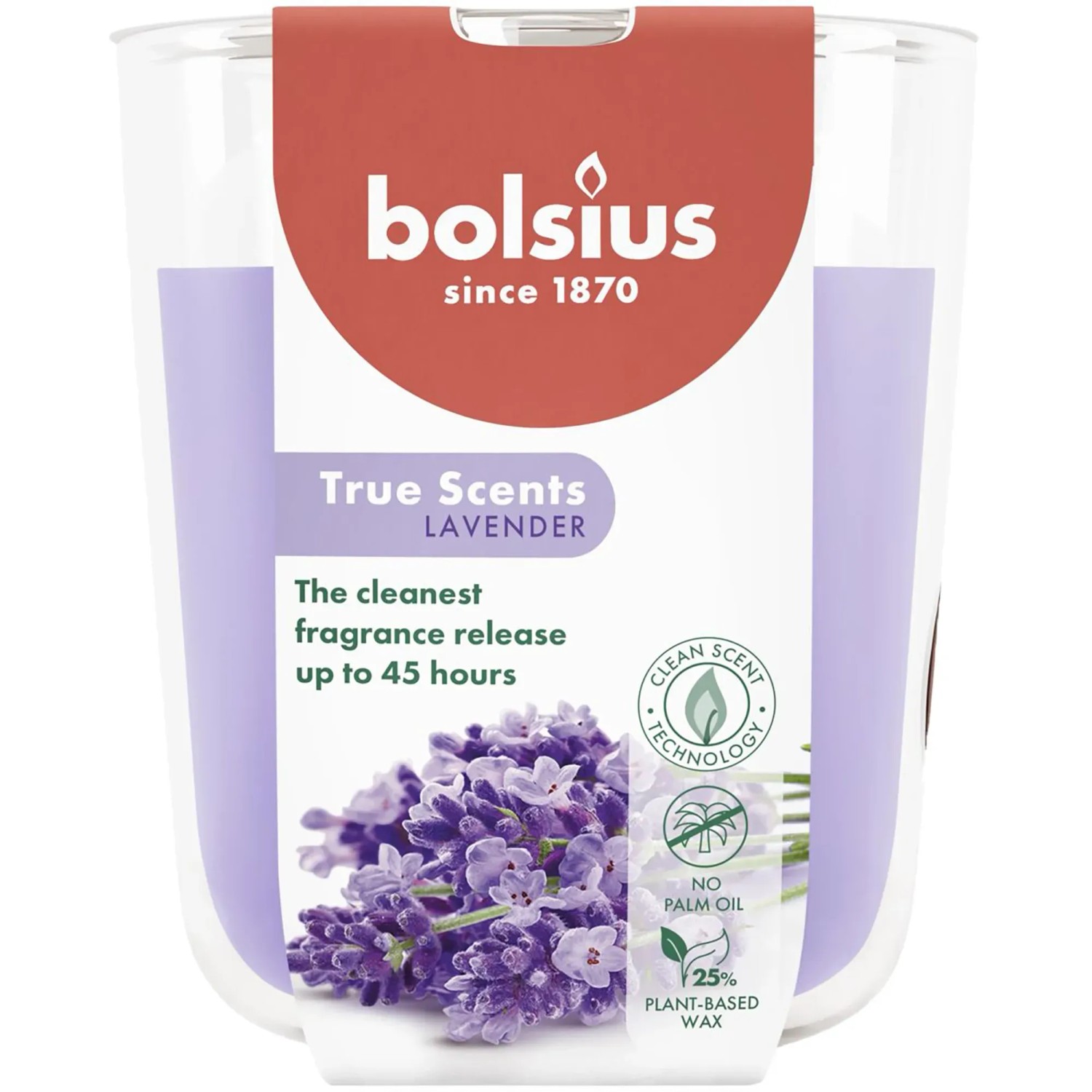 Bolsius Duftkerze Lavendel True Scents Glas Blaulila Groß kaufen bei OBI