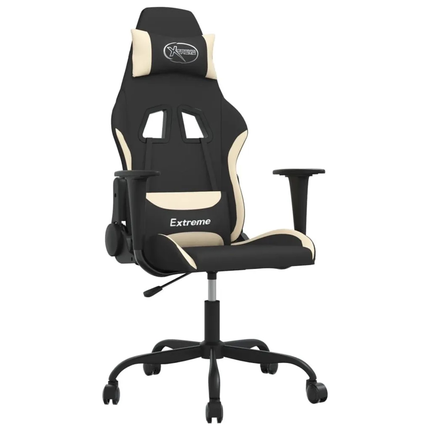 vidaXL Gaming-Stuhl Schwarz und Creme Stoff 3143711 günstig online kaufen
